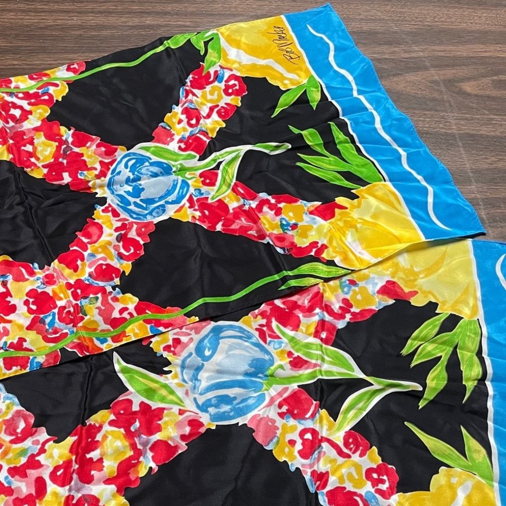Bob Mackie silk scarf brand new + gift box NWT - Picture 2 of 5